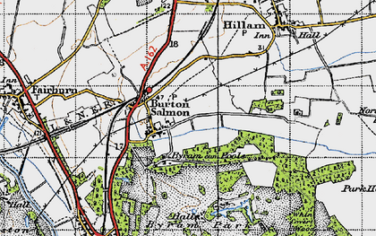 Old map of Burton Salmon in 1947