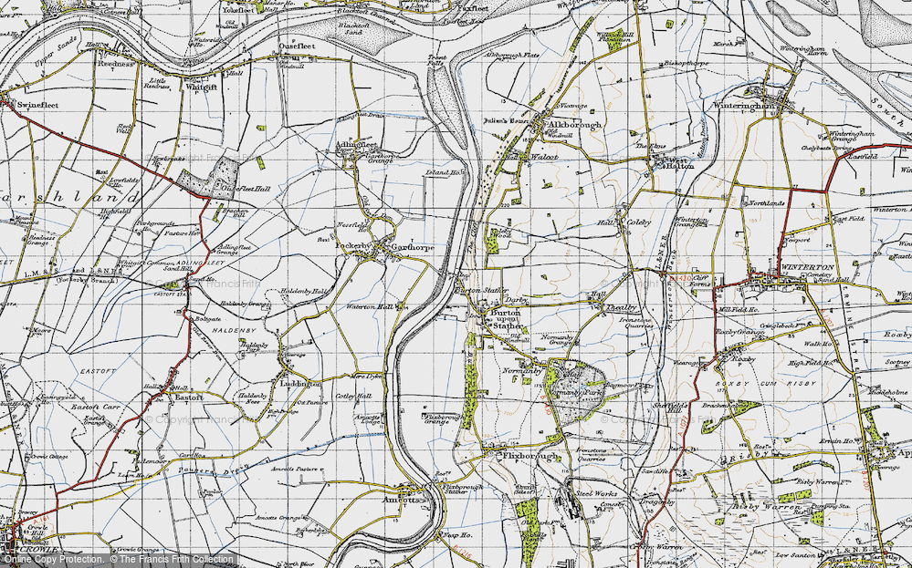 Old Map of Burton Stather, 1947 in 1947