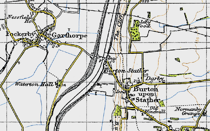 Old map of Burton Stather in 1947
