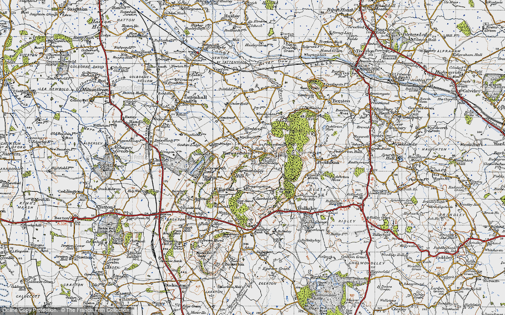 Old Map of Burwardsley, 1947 in 1947
