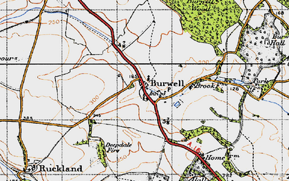 Old map of Burwell in 1946