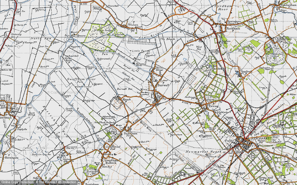 Old Map of Burwell, 1946 in 1946