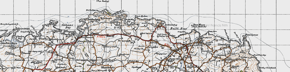 Old map of Bryn Llwyd in 1947