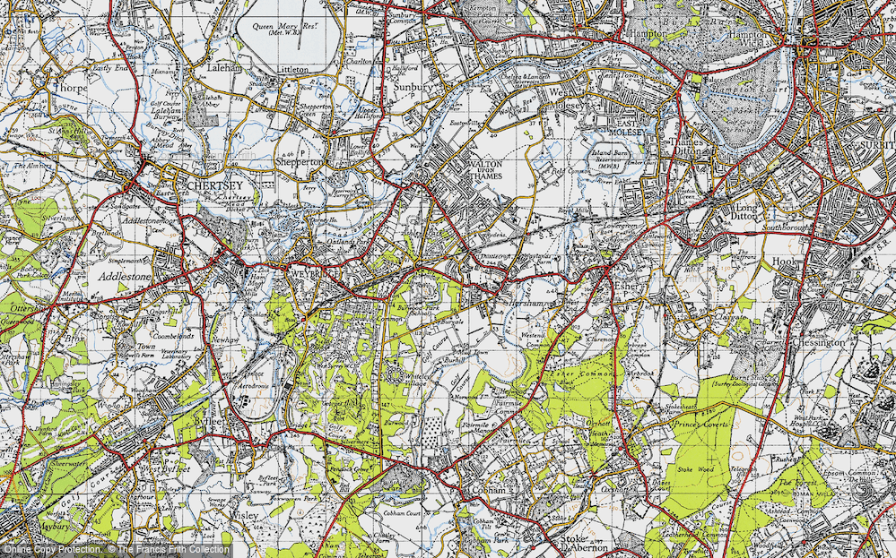 Old Map of Burwood Park, 1940 in 1940