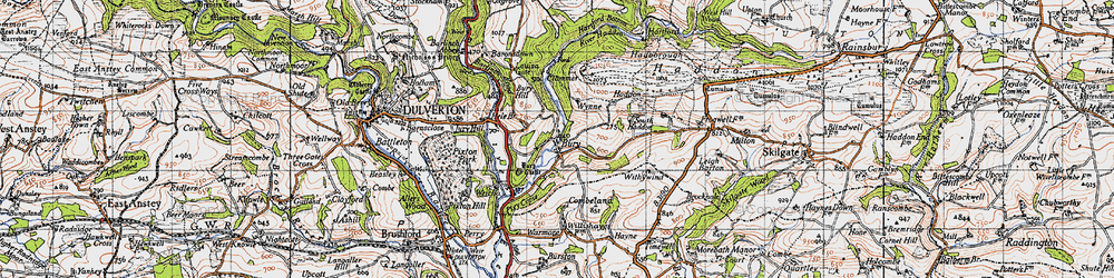 Old map of Barlynch Wood in 1946