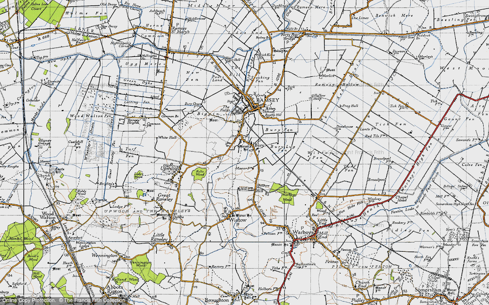 Old Map of Historic Map covering Bury Lug Fen in 1946