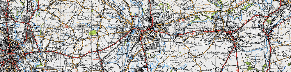 Old map of Bury in 1947