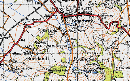 Old map of Broadway Hill in 1946