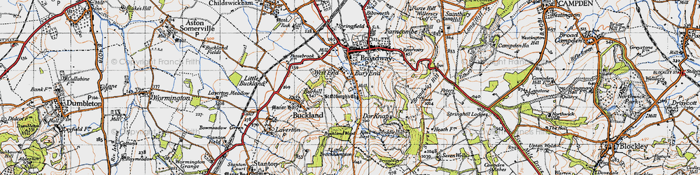Old map of Bury End in 1946