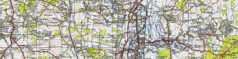 Old map of Bury Green in 1946