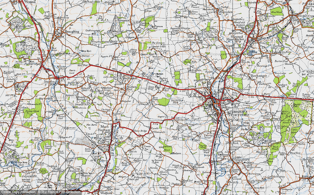 Old Map of Bury Green, 1946 in 1946