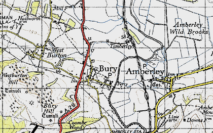 Old map of Bury Hollow in 1940