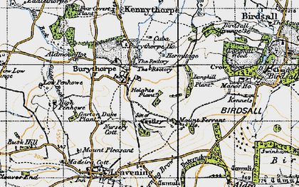 Old map of Burythorpe Ho in 1947