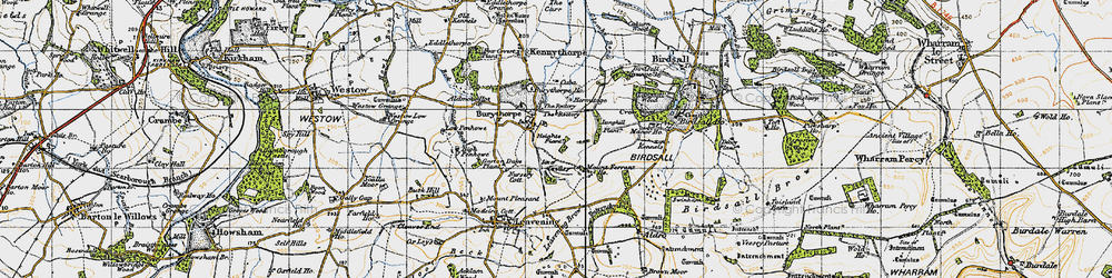 Old map of Burythorpe in 1947
