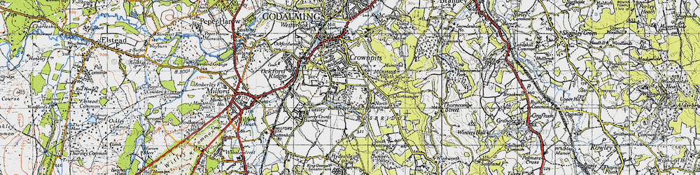 Old map of Busbridge Hall in 1940