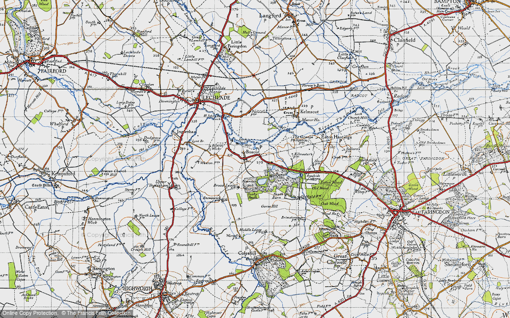 Old Map of Historic Map covering Bushy Heath in 1947