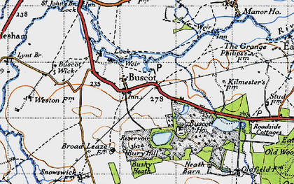 Old map of Buscot in 1947