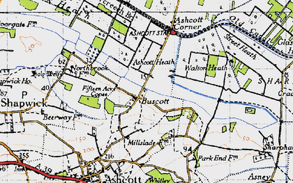 Old map of Buscott in 1946