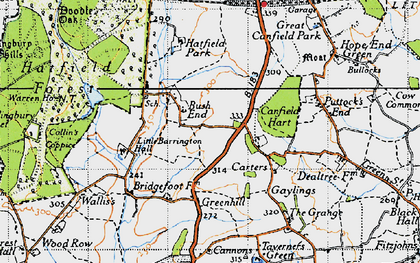 Old map of Bush End in 1946