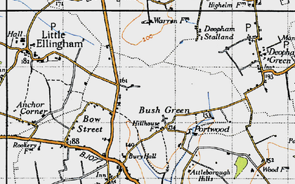 Old map of Bush Green in 1946