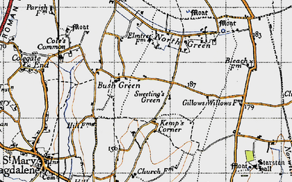 Old map of Bush Green in 1946