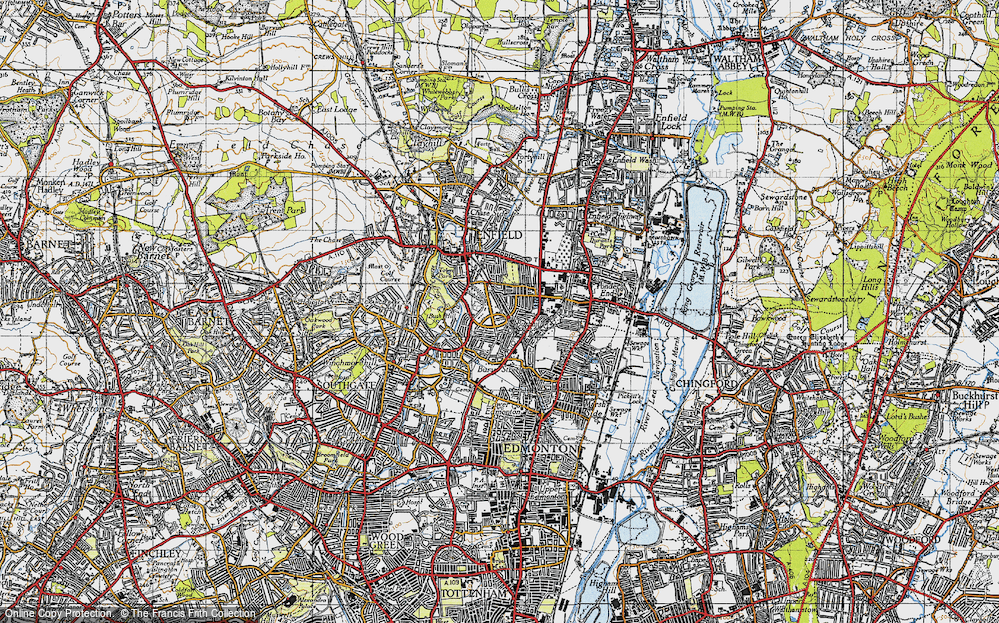 Old Map of Bush Hill Park, 1946 in 1946