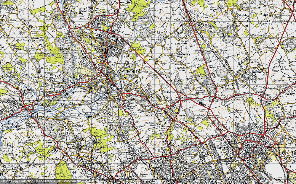 Old Map of Bushey, 1946 in 1946