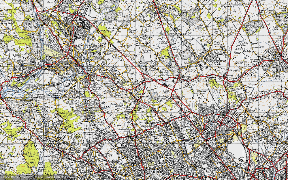 Old Map of Bushey Heath, 1946 in 1946