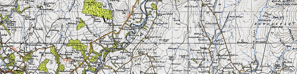 Old map of Bushfield in 1947