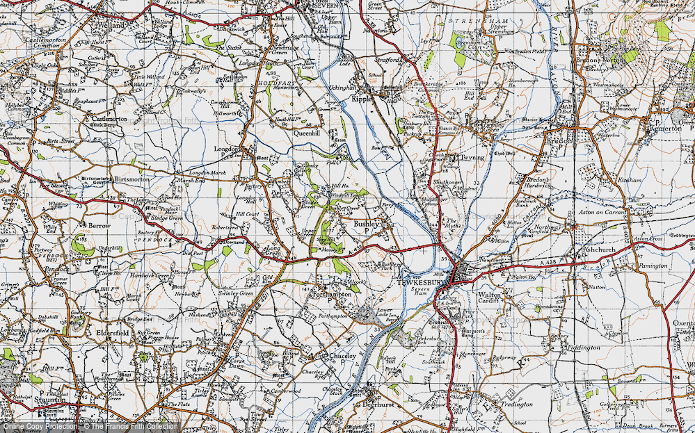 Old Map of Historic Map covering Windmill Tump in 1947