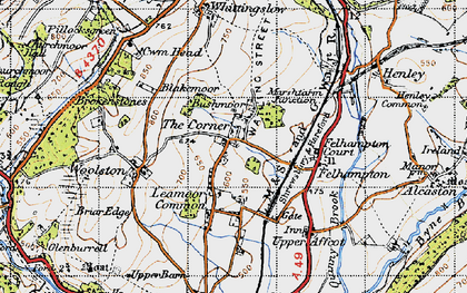 Old map of Bushmoor in 1947