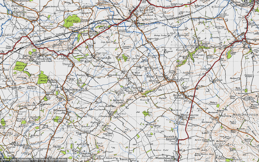 Old Map of Bushton, 1947 in 1947
