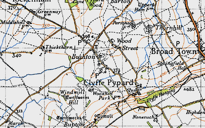 Old map of Bushton in 1947