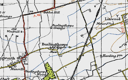 Old map of Buslingthorpe in 1947