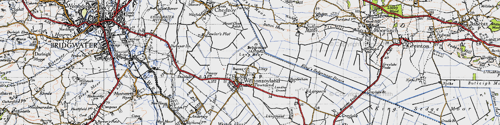 Old map of Lang Moor in 1946