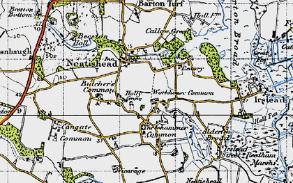 Old map of Butcher's Common in 1945