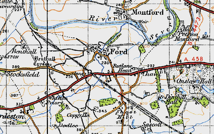 Old map of Butlane Head in 1947
