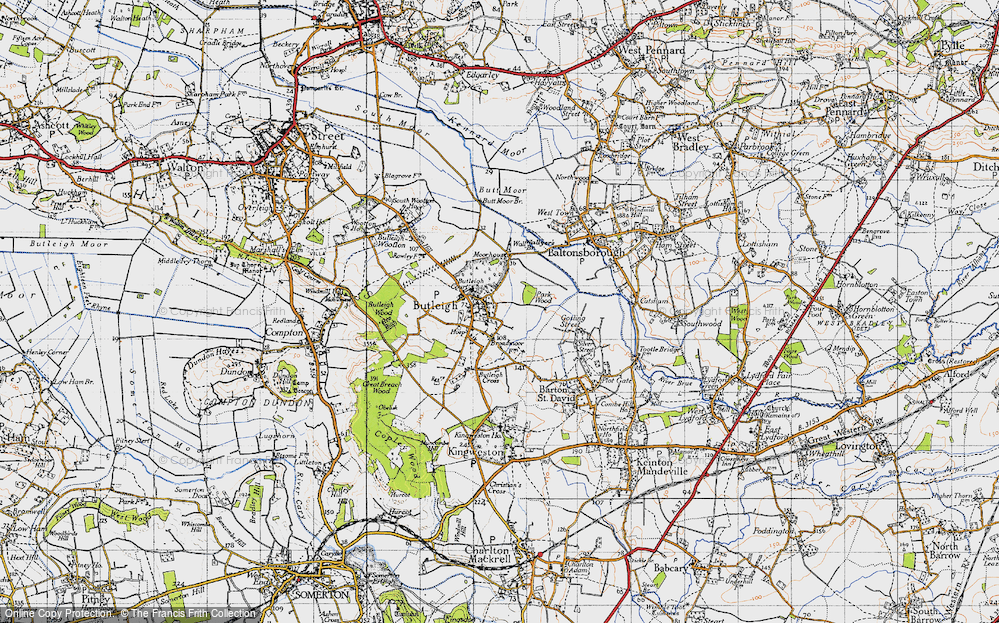 Old Map of Butleigh, 1945 in 1945