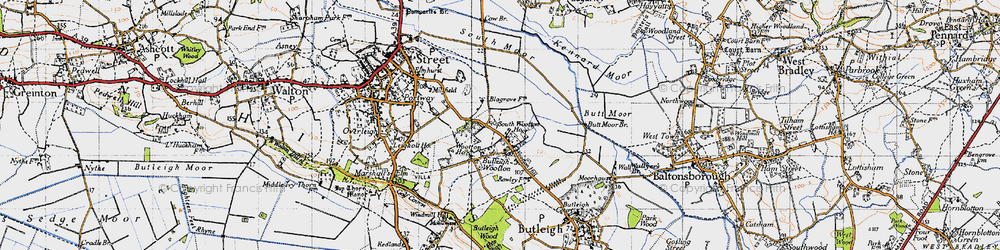 Old map of Butleigh Wootton in 1946