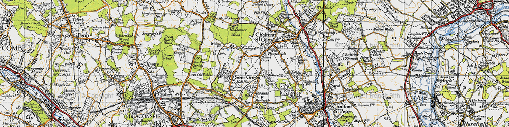 Old map of Butlers Cross in 1945
