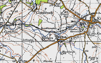 Old map of Butlers Marston in 1946