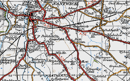 Old map of Butt Green in 1947