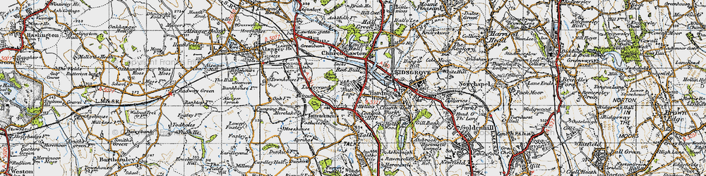 Old map of Butt Lane in 1947
