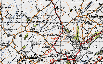 Old map of Y Dolydd in 1947