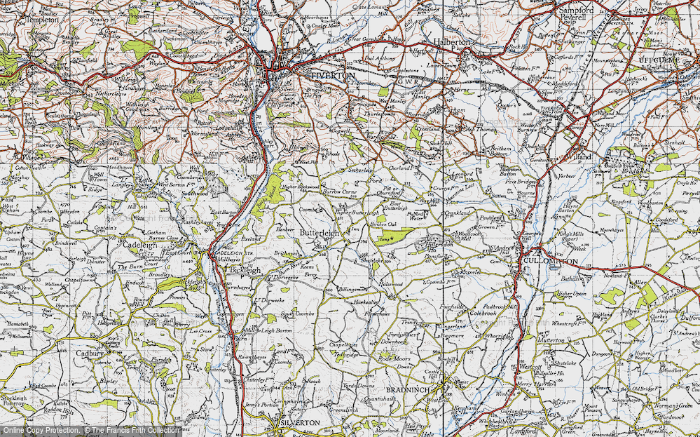 Old Map of Historic Map covering Brithayes in 1946
