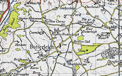 Old map of Burrow Corner in 1946