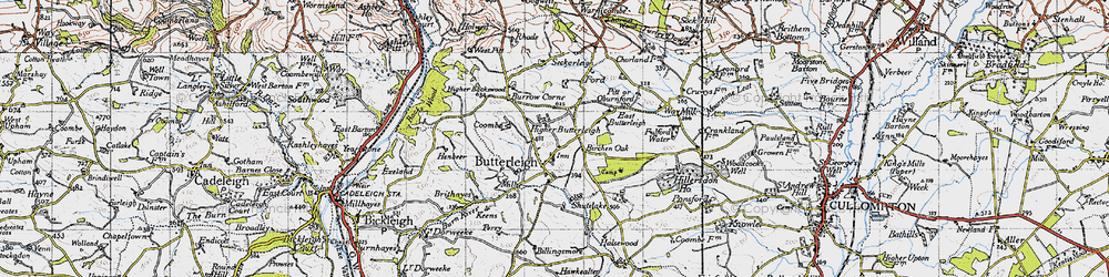 Old map of Billingsmoor in 1946