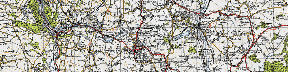 Old map of Butterley Station in 1946