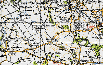 Old map of Butterley in 1947