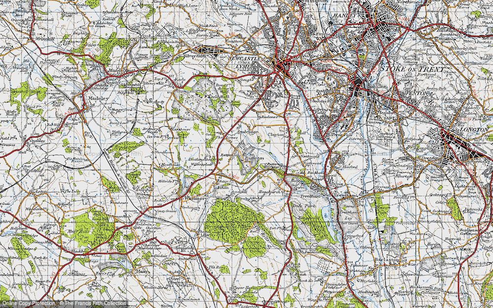 Old Map of Butterton, 1946 in 1946
